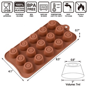 3-piece <b>set</b> of non-stick silicone molds, 3D-shaped chocolate <b>baking</b> tools - Product Image 2
