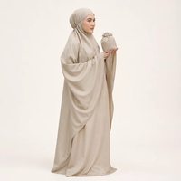 Ensemble de prière Abaya Mukena en polyester pour femmes, vêtements islamiques modestes, antistatiques, respirants, pour mariage