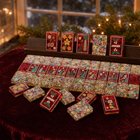 Nouvel ensemble de tuiles de Mahjong américaines en papier rouge 2026, prêtes à être expédiées, thème Noël Champagne, cadeau de luxe pour les fêtes, en acrylique, livraison rapide maintenant