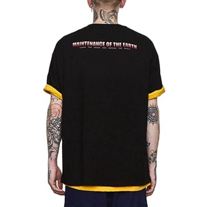 T-shirts personnalisés à double manche pour hommes, T-shirts d'été tendance, faible MOQ, haute qualité, marque OEM - Product Image 1