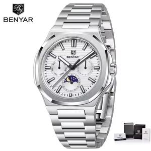 นาฬิกาควอตซ์ BENYAR Design 5226 แบรนด์ดัง ขนาด 38 มม. สำหรับผู้ชาย ตัวเรือนสแตนเลสกันน้ำ พร้อมแสดงวันในสัปดาห์ เหมาะสำหรับธุรกิจและพักผ่อน - Product Image 4