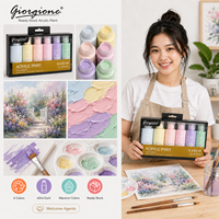 Giorgione – Lot de 6 tubes de peinture acrylique Macaron 60 ml pour toile et verre – Direct Usine – En Stock – Vente en Gros – Fournitures d'Art