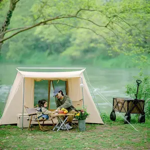 Tenda de campismo para família 3-4 Pessoas Dobrável À Prova de Água - Verde