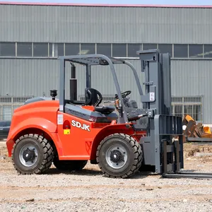 China 4 Wheel Drive New Terrain Forklifts Diesel Outdoor Use Off Road Empilhadeira Portátil 3.5 Ton All Terrain Forklifts