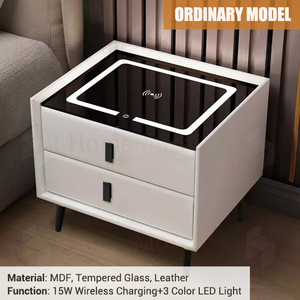 Table de chevet intelligente multifonctionnelle HomeMore avec haut-parleur Bluetooth et chargeur sans fil, table de chevet moderne <span class=keywords><strong>pour</strong></span> chambre à coucher, OEM - Product Image 2