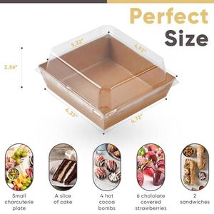 Boîte d'emballage alimentaire jetable en forme de livre, en matériaux recyclés de qualité alimentaire, avec couvercle transparent et autocollant personnalisable - Product Image 3