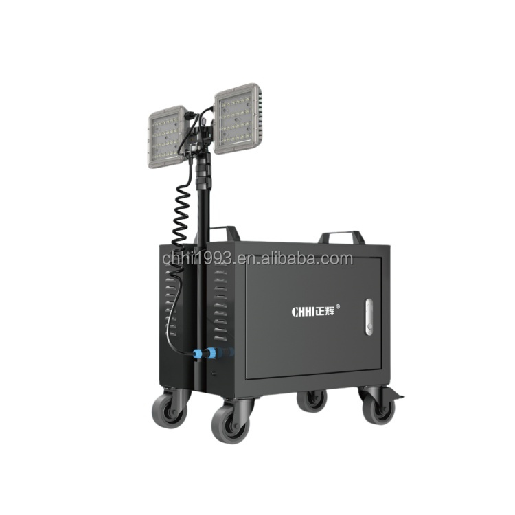 CHHI Portable Multifunctional LED Work Light SFW3010 Black 2x60W AC Output 2016Wh Battery IP54 Rainproof for Outdoor Job Site