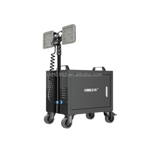 Lampe de travail LED multifonctionnelle portable CHHI SFW3010 noire, 2x60W, sortie AC, <span class=keywords><strong>batterie</strong></span> 2016Wh, IP54, étanche à la pluie, pour chantier extérieur - Product Image 1