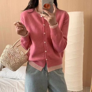 <span class=keywords><strong>Cardigan</strong></span> en tricot doux <span class=keywords><strong>gris</strong></span> chiné style coréen effet deux-pièces pour <span class=keywords><strong>femme</strong></span> – Nouvelle collection automne tendance style preppy - Product Image 3