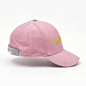 Gorra de Béisbol Unisex Rosa y Gris con Bordado de Estrella y Luna Dorada, Estilo Casual Ajustable para Uso Diario - Product Image 5