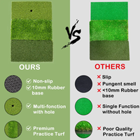 Tapis d'entraînement de golf, tapis de frappe de golf, gazon artificiel pour la pratique du golf en extérieur, pliable 3-en-1, 25"x16", tapis de gazon artificiel de qualité supérieure