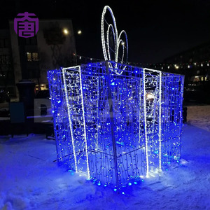 Giant Christmas <b>Gift</b> <b>Box</b> Motif Light for Outdoor Commercial Street Plaza Holiday Decoration and Illuminated Display - Product Image 5