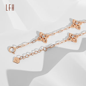 Bijoux fins en or 18 carats, bijoux en or véritable, bracelet en or massif 18 carats, bracelet fleur, bijoux, bracelet jonc pour femme en or 18 carats, Au750 - Product Image 3