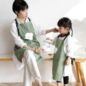 Little Flower Emoji Parent Child Apron Cartoon Adjustable Antifouling For Family Matching Outfits - Product Image 5