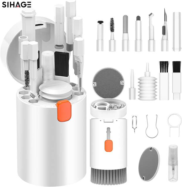 Multi-function Cleaning Brush Set Camera Keyboard Cleaning Brush Screen Spray Cleaner Cleaning Kit for Earduds Phone Monitor