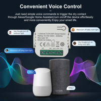Interrupteur WiFi à code ouvert YE479WTR 1 canal, compatible Smart Life & TUYA App, commande vocale Alexa, fournit des signaux d'interrupteur électrique