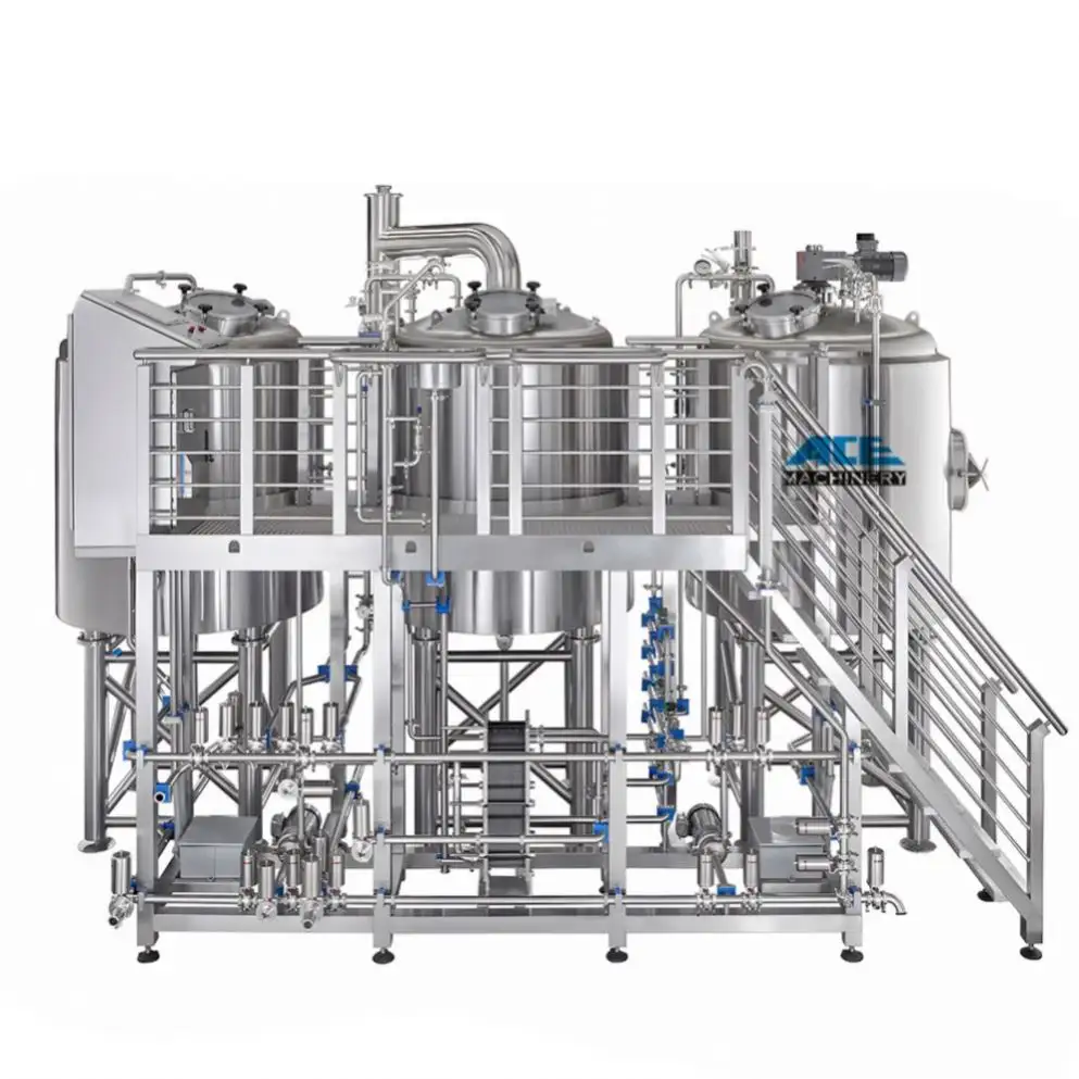 30Hl attrezzatura per birrificio industriale riscaldata a vapore 4 birrificio con sistema di controllo manuale Plc automatico serbatoi per la produzione di birra 3000L