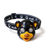 Lampe frontale LED en forme d'animal de dessin animé pour enfants, rechargeable par USB-C, légère, pour la lecture, le jeu, le camping, la randonnée, l'utilisation en extérieur