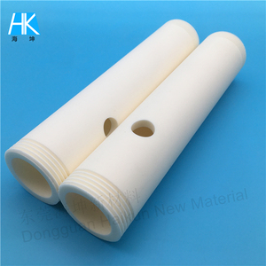 Tubo Roscado de Cerámica de Alúmina de Precisión Al2O3, Manguito con Rosca Externa y Orificio Lateral para Conexión Mecánica - Product Image 3