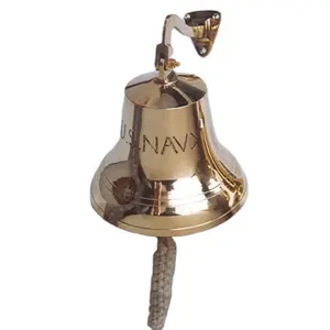 Campana per nave in ottone nautico us Navy incisa in vendita campane in ottone nautico personalizzate fornitori India