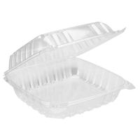 Boîte à gâteau/salade carrée à charnière en plastique transparent populaire 8*8
