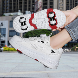 Skateboarding <b>Shoes</b> Round Toe Rubber Outsole Anti-Slippery Sporty Style Double <b>Row</b> Wheel Helios 338 - Product Image 3