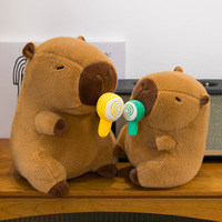 Peluche Capybara Sucette Mignonne à Enfiler, Jouet en Peluche Doux pour Enfants, Poupée Kawaii Moelleuse, Cadeau pour la Fête des Enfants et Anniversaire
