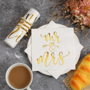 Gold Embossed Paper Napkins 250mm Three Layer Wedding Party Disposable Serviettes - Product Image 3