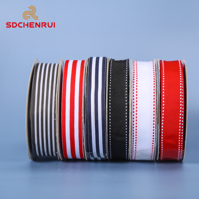 High Quality 100% Polyester Grosgrain Ribbon Factory Wholesale Wired Double Face Saddle Stitched for Gift Wrapping Decorate