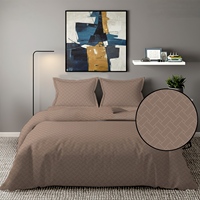 Parures de lit modernes de luxe en jacquard tissé gaufré, 3/4/6 pièces, 300 fils/cm², écologiques, durables, respirantes et douces