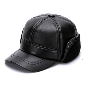 Casquette <span class=keywords><strong>d</strong></span>écontractée unisexe <span class=keywords><strong>d</strong></span>'hiver pour homme <span class=keywords><strong>d</strong></span>'âge moyen, en toile brossée à 6 panneaux, avec protection auriculaire, style baseball, embossée - Product Image 1