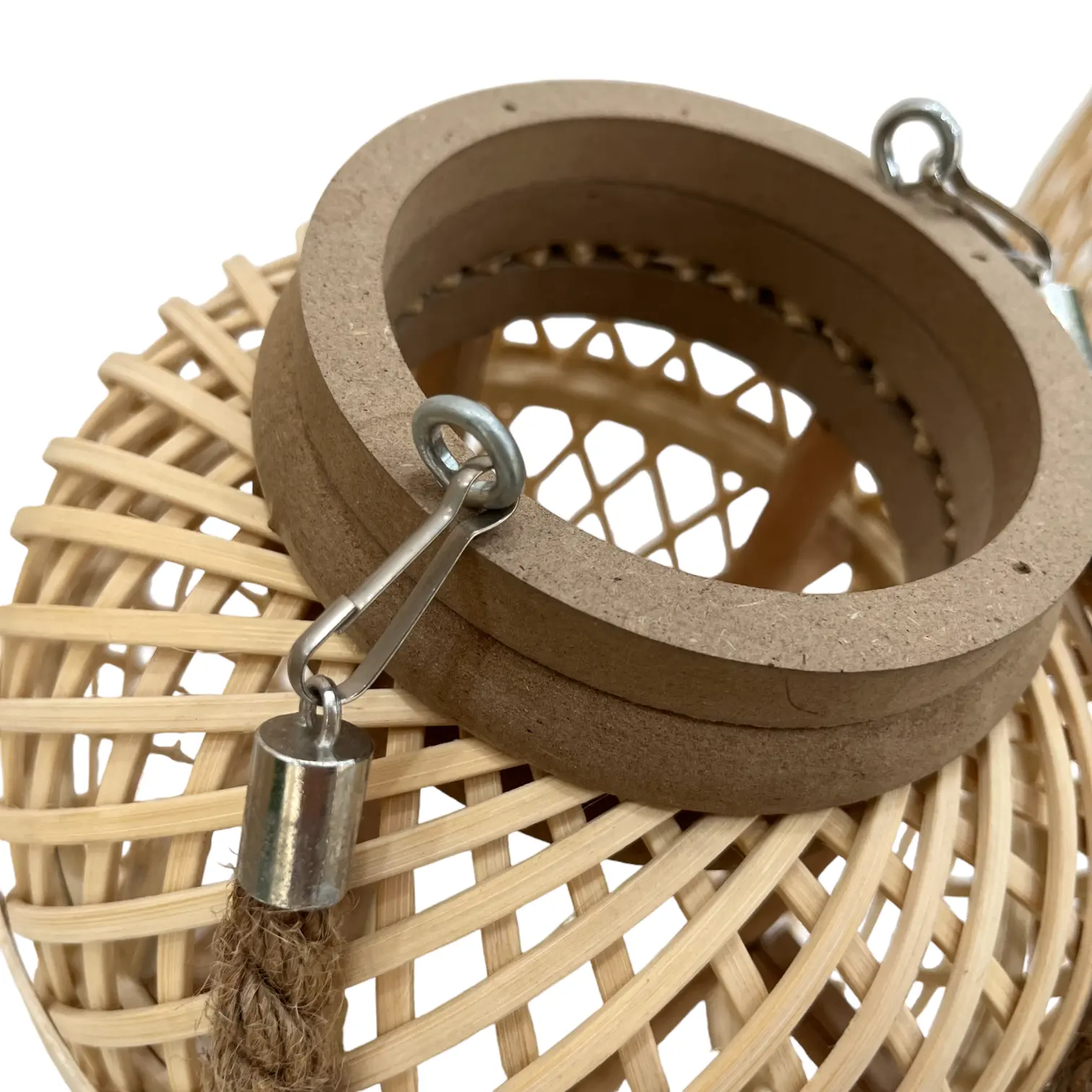 Eco-friendly bambu Rattan Handmade lanterna com vidro para casa jardim decoração