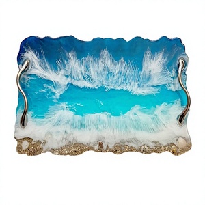 Bandeja Rectangular Decorativa y para Servir, Hecha a Mano, de Resina Pulida, Duradera, Ideal para Fiestas y Bodas, en Oferta, TAQI CRAFT - Product Image 5
