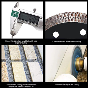 Disque diamanté turbo 125 mm pour carrelage céramique et porcelaine, sans éclats, à bord maillé pressé à chaud, 22 mm, 5 pouces, pour meuleuse, en stock - Product Image 5