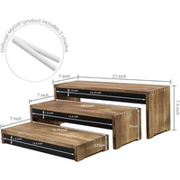 Ensemble de 3 supports en bois pour présentation de desserts, socle pour bar à café, décorations de fête, finition peinte, personnalisable, multifonction