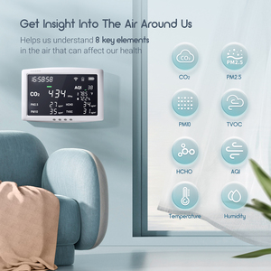 INKBIRD IAQM-128W Moniteur de qualité de l'air 8-en-1 pour CO2/PM2.5/PM10/TVOC/HCHO/AQI/température/humidité IAQM-128W Air ambiant extérieur - Product Image 5
