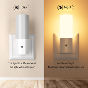 Modern Cylindrical <b>Plug</b> <b>in</b> LED Night <b>Light</b> 2700K Warm White Dusk to Dawn <b>Sensor</b> Lamp for Bedroom Hallway Home - Product Image 3