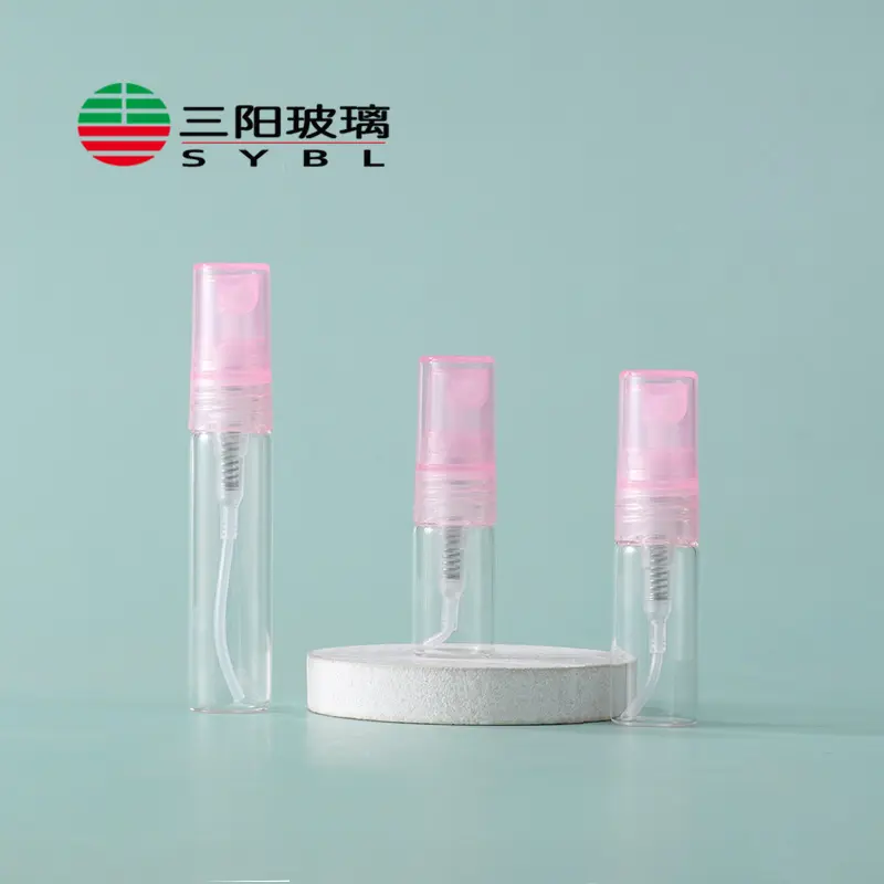 Botol Semprot Mini 2Ml 3Ml 5Ml, Botol Kaca Sampel Parfum Kecil dengan Pompa Semprot Plastik, Botol Penguji Mini Murah Kualitas Tinggi