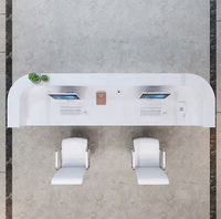 Commercial acrylique solide surface réception en forme de l blanc top design classique réception service desk