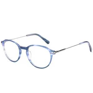 BT4305-gafas italianas Unisex, lentes redondos de acetato Retro, montura para gafas graduadas