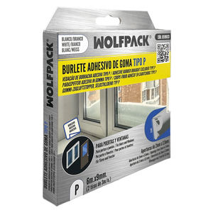 Guarnizione elastica per meteoesterno a forma di 'P' 6m. x 9mm. Bianco - Product Image 4