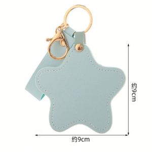Creative Pu <b>Star</b>-Shaped Pendant New Five-Pointed <b>Star</b> Leather Keychain Portable Cute <b>Mirror</b> - Product Image 4