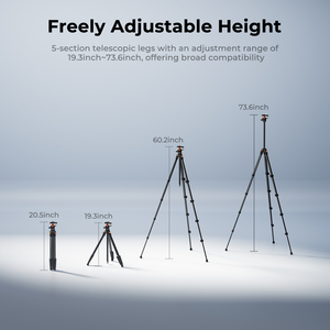 K&F <span class=keywords><strong>Concept</strong></span> A305A3+BH-40 Treppiede Compatto in Alluminio da 186 cm, Treppiede Portatile da Viaggio Compatibile con iPhone, Capacità 10 kg - Product Image 6