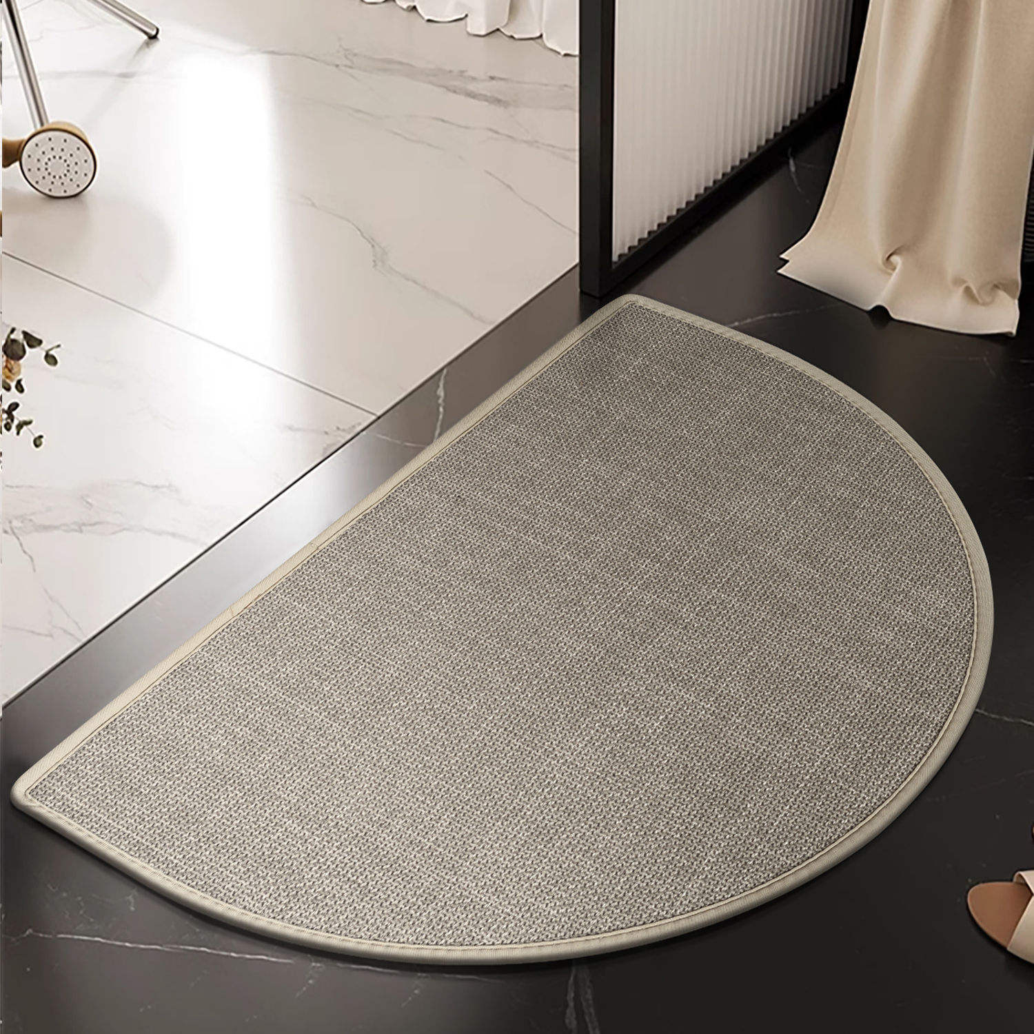 Tissé élégant - demi-cercle - gris-brun