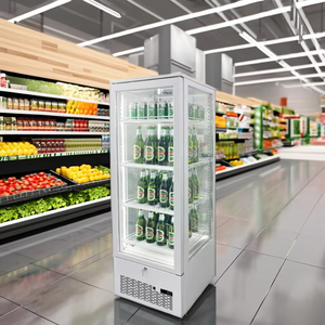 Tủ lạnh thương mại bốn mặt kính mát trưng bày hai cửa mát khí hậu Hiển thị Máy làm lạnh bia - Product Image 5