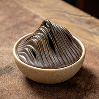 Brûleur d'encens en céramique semi-artisanal SKYLIA, style chinois créatif, en forme de montagne, pour usage domestique intérieur, bois de santal et bois d'agar