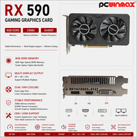 Kartu Grafis PCWINMAX Radeon RX 590 8GB 256Bit 2048SP GDDR5 Dual Fans OEM Grosir Siap Kirim untuk Rig Gaming