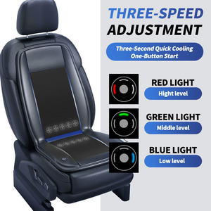 Refroidisseur de siège de voiture intelligent 12V/24V avec système de circulation d'air 3D - Cuir microfibre de luxe et coussin ventilé en maille pour <span class=keywords><strong>Tesla</strong></span>, SUV, camion - Product Image 2