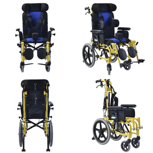 Passeggino per bambini con paralisi cerebrale regolabile reclinabile manuale con sedia a rotelle - Product Image 2