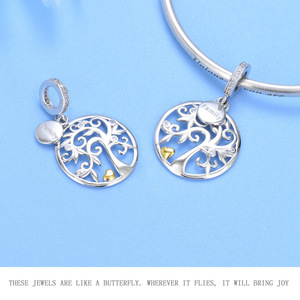 Colección de Colgante Original al por Mayor de Árbol de la Vida en Plata de Ley S925, Charm Familiar para Mujer, Accesorios para Pulsera DIY - Product Image 2